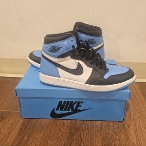 Nike Air Jordan 1 High Blue and Black Sneakers
